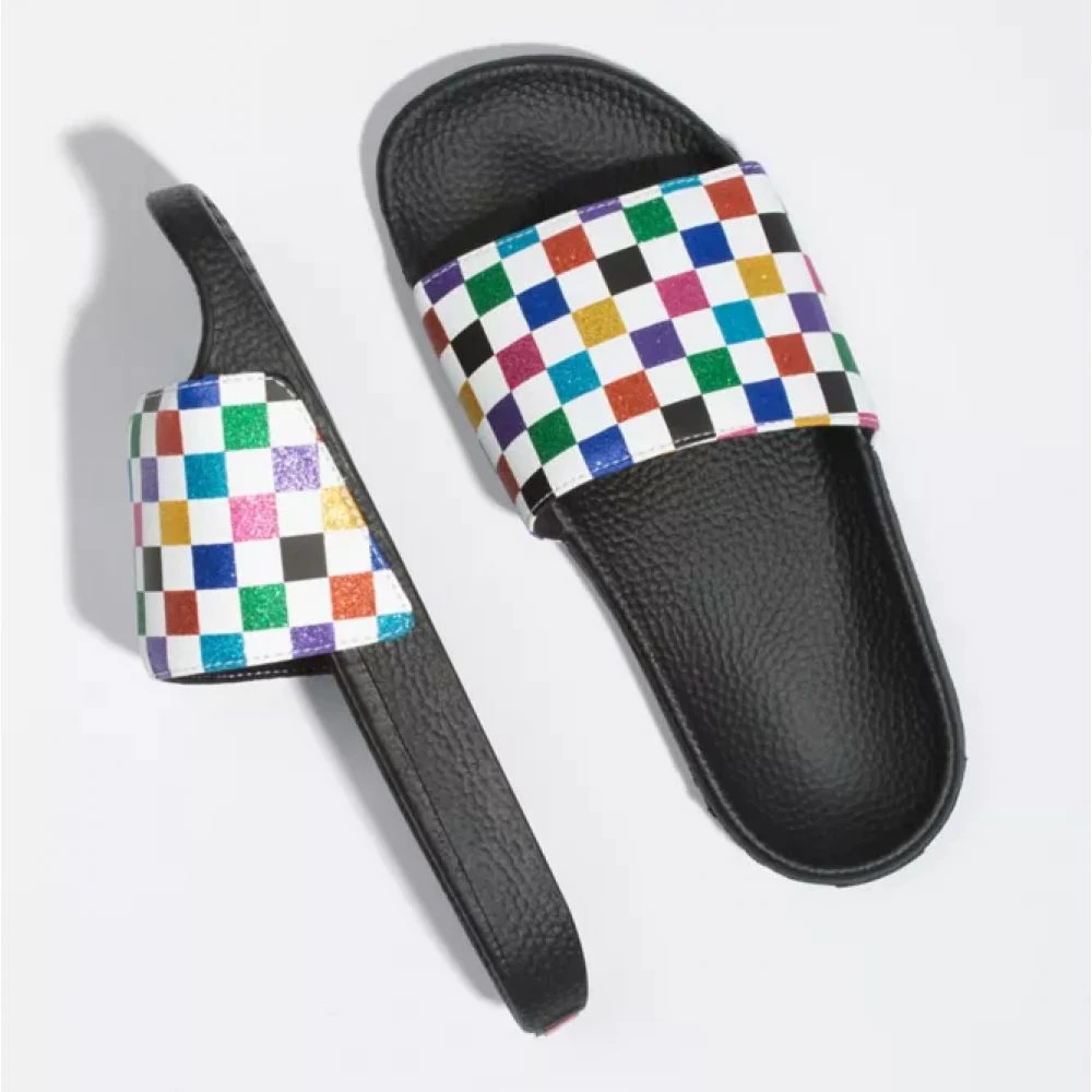 Vans Women's Glitter Slide-On In Checkerboard-Multi 5 Vans Women's Glitter Slide-On In Checkerboard-Multi - Image 3