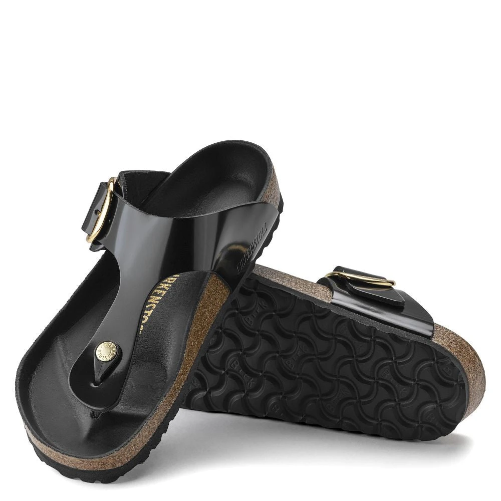 Birkenstock Women's Big Buckle Gizeh Natural Leather Patent In Black 4 Birkenstock Women's Big Buckle Gizeh Natural Leather Patent In Black - Image 2