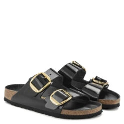 Birkenstock Women's Big Buckle Arizona Natural Leather Patent In High Shine Black -Shoe Discount Store 1021476 2 1100x
