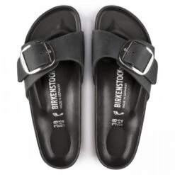 Birkenstock Women's Madrid Big Buckle Oiled Leather In Black (Narrow Width) -Shoe Discount Store 1 0 1006523 top 1100x