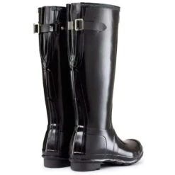 Hunter Women's Original Back Adjustable Gloss Rain Boots In Black -Shoe Discount Store 1 7 179 hunt tall adjustable gloss black 1 1100x