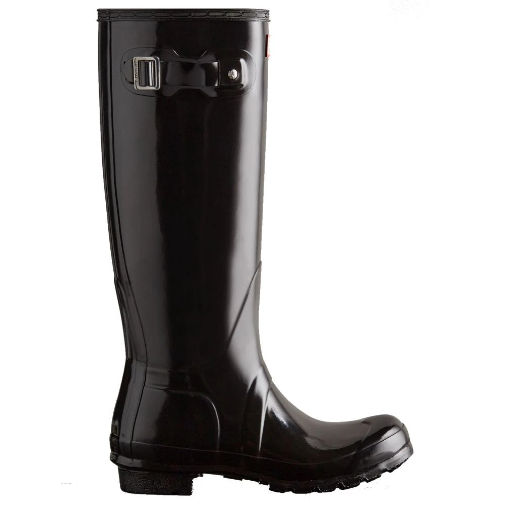 Hunter Women's Original Tall Gloss Rain Boots In Black 3 Hunter Women's Original Tall Gloss Rain Boots In Black