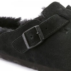 Birkenstock Boston Shearling Suede Leather In Black -Shoe Discount Store 2 5 259883 detail 1 1100x