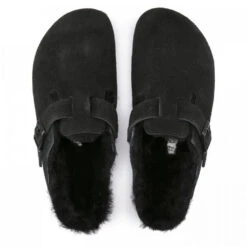 Birkenstock Boston Shearling Suede Leather In Black -Shoe Discount Store 2 5 259883 top 1100x