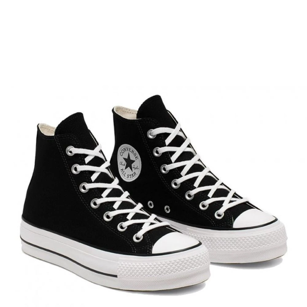 Converse Women's Chuck Taylor All Star Canvas Platform Hi In Black/White/White 6 Converse Women's Chuck Taylor All Star Canvas Platform Hi In Black/White/White - Image 4