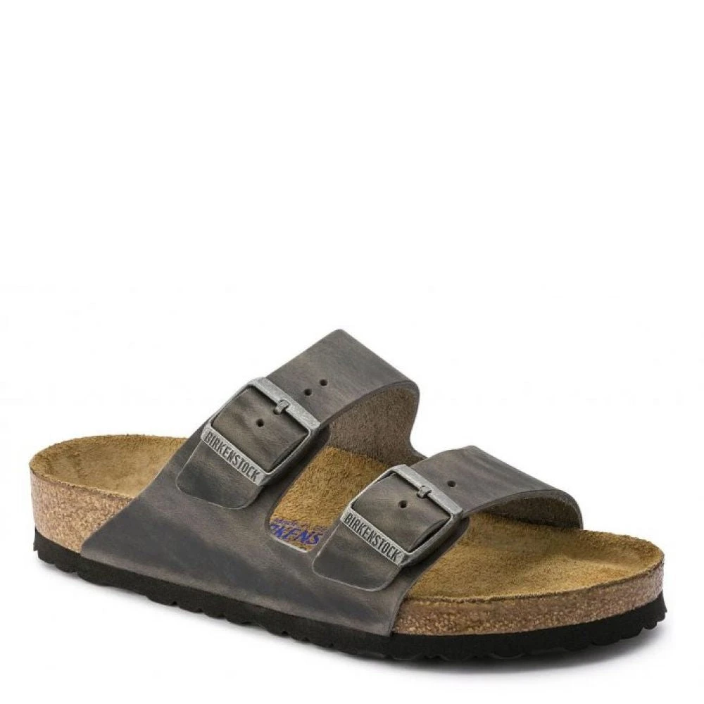 Birkenstock Arizona Softbed Oiled Leather In Iron 4 Birkenstock Arizona Softbed Oiled Leather In Iron - Image 2