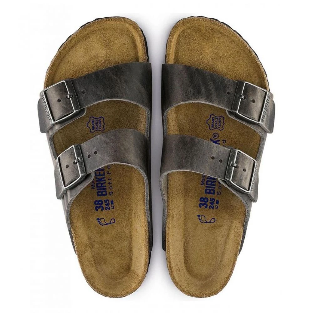 Birkenstock Arizona Softbed Oiled Leather In Iron 6 Birkenstock Arizona Softbed Oiled Leather In Iron - Image 4