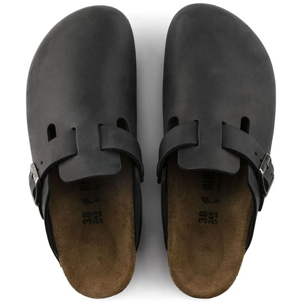 Birkenstock Men's Boston Oiled Leather In Black 6 Birkenstock Men's Boston Oiled Leather In Black - Image 4