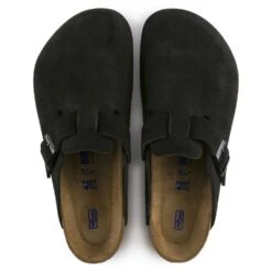 Birkenstock Boston Softbed Suede Leather In Black -Shoe Discount Store 660471 3 1100x