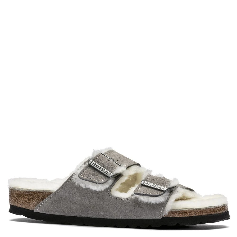 Birkenstock Women's Arizona Shearling In Stone Coin 3 Birkenstock Women's Arizona Shearling In Stone Coin