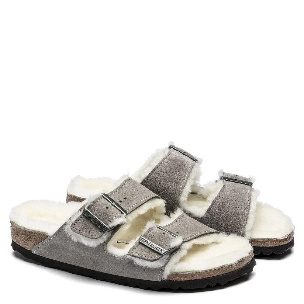 Birkenstock Women's Arizona Shearling In Stone Coin 4 Birkenstock Women's Arizona Shearling In Stone Coin - Image 2