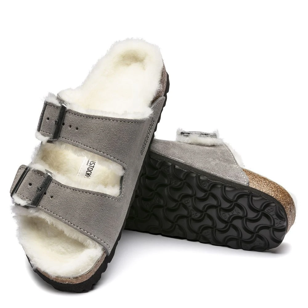 Birkenstock Women's Arizona Shearling In Stone Coin 5 Birkenstock Women's Arizona Shearling In Stone Coin - Image 3