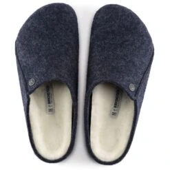 Birkenstock Men's Zermatt Shearling Wool Felt In Dark Blue -Shoe Discount Store BI 1017535 2098 3 1100x