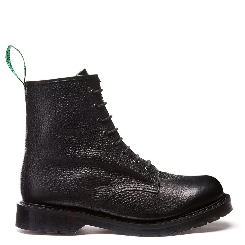 Solovair 8 Eye Derby Boot In Black Grain 3 Solovair 8 Eye Derby Boot In Black Grain