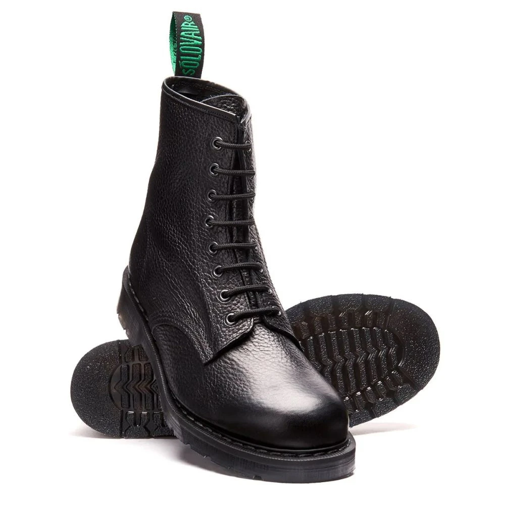 Solovair 8 Eye Derby Boot In Black Grain 4 Solovair 8 Eye Derby Boot In Black Grain - Image 2