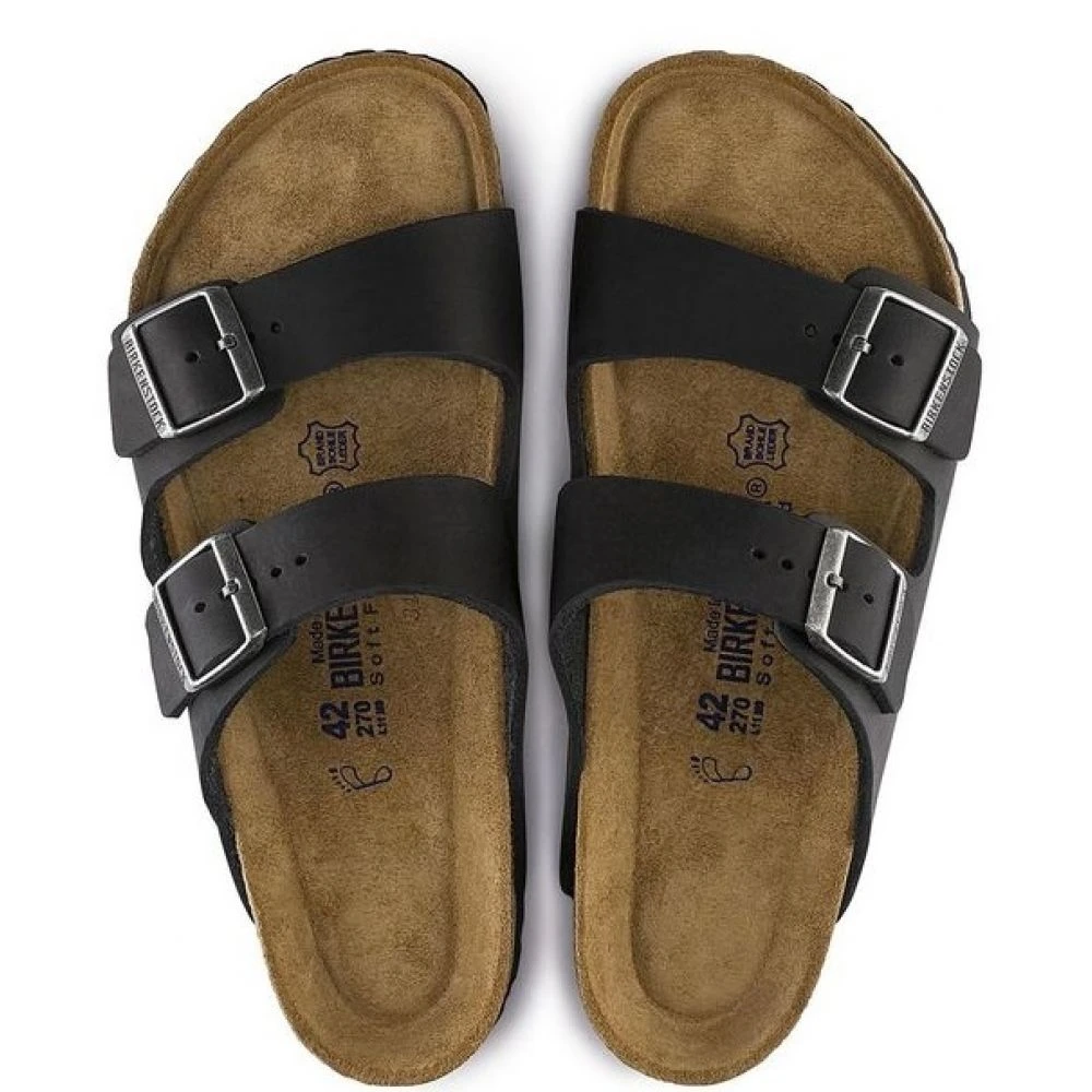 Birkenstock Arizona Softbed Oiled Leather In Black 6 Birkenstock Arizona Softbed Oiled Leather In Black - Image 4