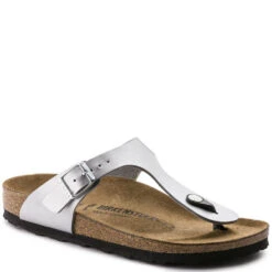 Birkenstock Gizeh Birko-Flor In Silver -Shoe Discount Store b i birkenstock gizeh birk flor silver 43853 2 1100x