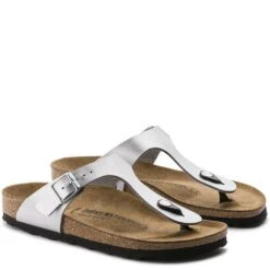 Birkenstock Gizeh Birko-Flor In Silver -Shoe Discount Store b i birkenstock gizeh birk flor silver 43853 3 1100x