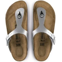 Birkenstock Gizeh Birko-Flor In Silver -Shoe Discount Store b i birkenstock gizeh birk flor silver 43853 4 1100x