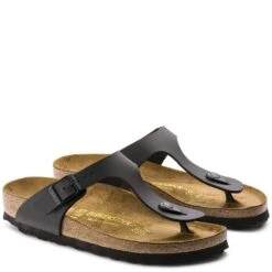 Birkenstock Gizeh Birko-Flor In Black -Shoe Discount Store b i birkenstock gizeh birko flor black 43693 3 1100x