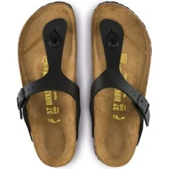 Birkenstock Gizeh Birko-Flor In Black -Shoe Discount Store b i birkenstock gizeh birko flor black 43693 4 1100x