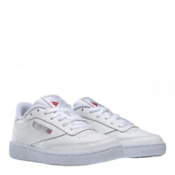 Reebok Women's Club C 85 In White/Sheer Grey -Shoe Discount Store bs7685 ftw photo front lateral top white 1100x