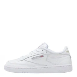 Reebok Women's Club C 85 In White/Sheer Grey -Shoe Discount Store bs7685 ftw photo left side lateral white 1100x