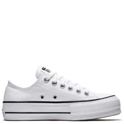 Converse Women's Chuck Taylor All Star Lift In White/Black -Shoe Discount Store c o convers chuck taylor all star lift low top white 560251c 2 1100x