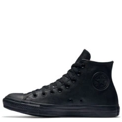 Converse Chuck Taylor All Star Mono Leather High Top In Black Monochrome -Shoe Discount Store c o converse chuck taylor all star monochrome leather high top black 135251 1 1100x