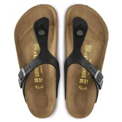 Birkenstock Women's Gizeh Oiled Leather In Black -Shoe Discount Store g i gizeh 845251 3 1100x