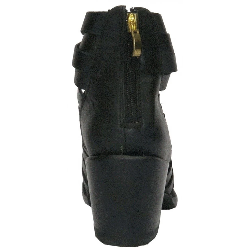 Getoutside Women's Lola Strappy Heel Boot In Black 6 Getoutside Women's Lola Strappy Heel Boot In Black - Image 4