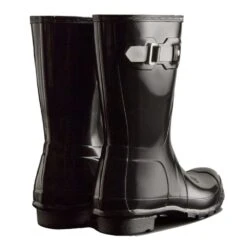 Hunter Women's Original Short Gloss Rain Boots In Black -Shoe Discount Store ht wfs1000rgl 1055 3 1100x