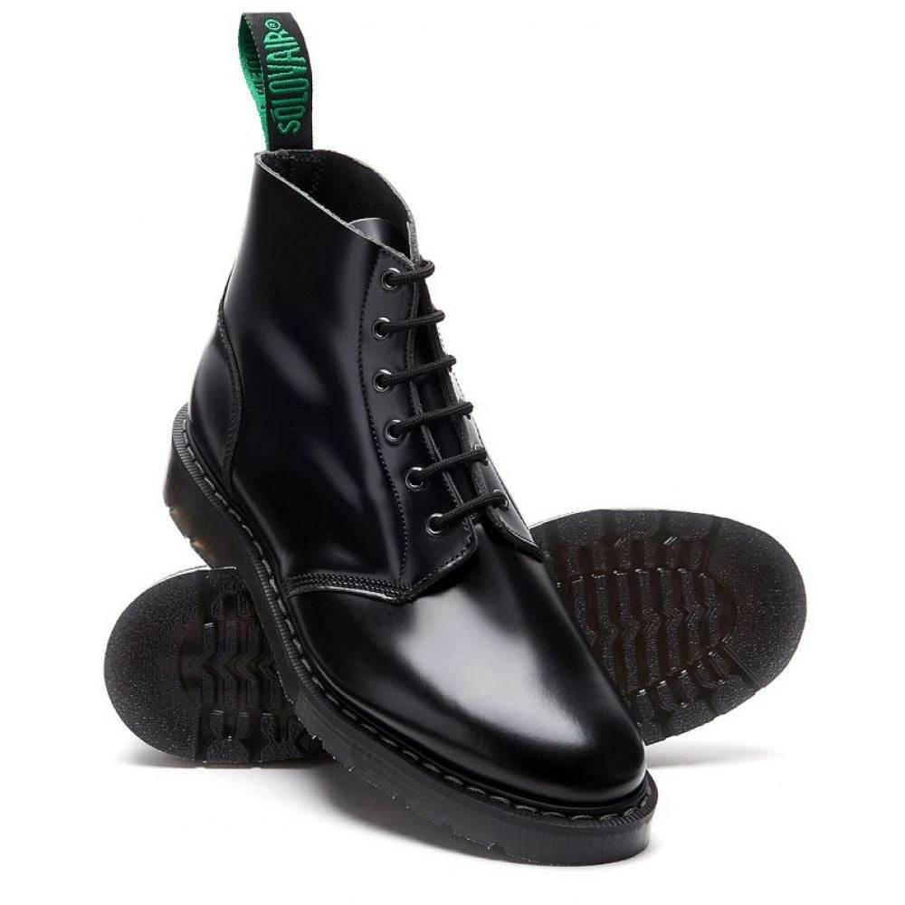Solovair 6 Eye Astronaut Boot In Black Hi-Shine 4 Solovair 6 Eye Astronaut Boot In Black Hi-Shine - Image 2