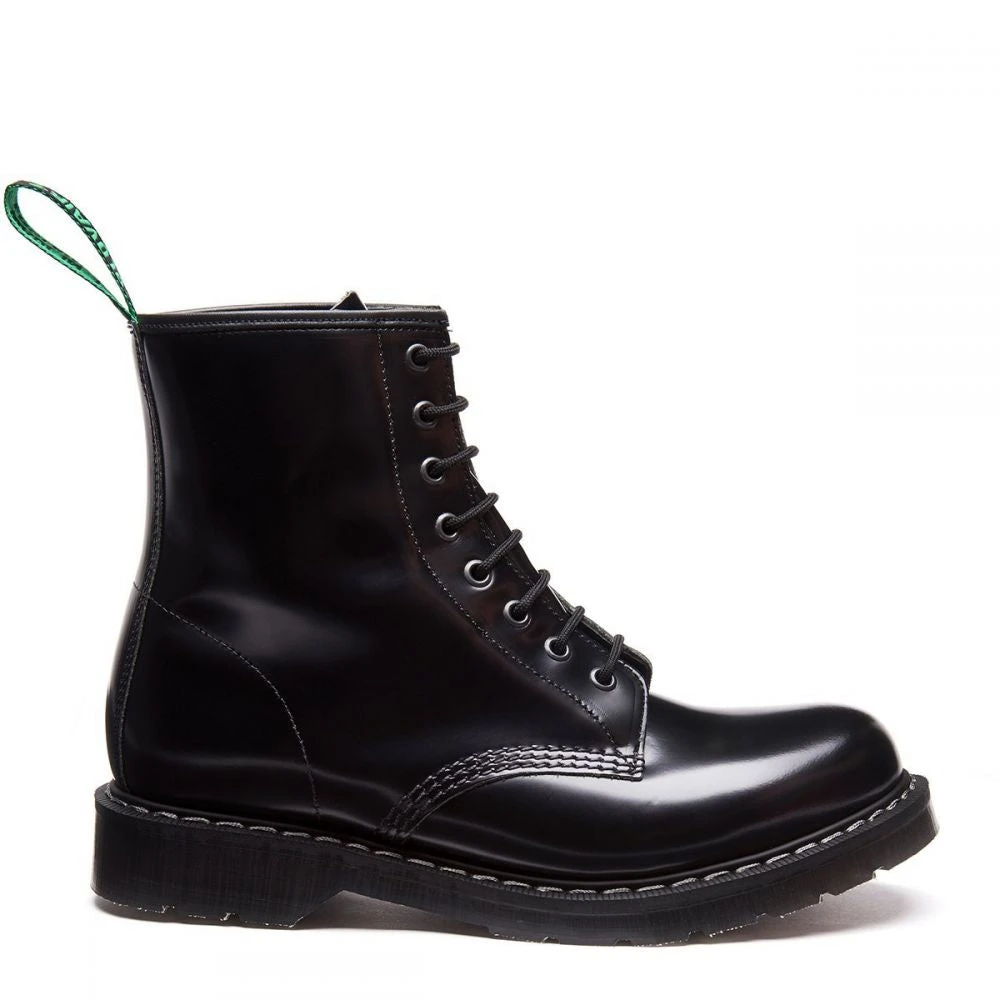 Solovair 8 Eye Derby Boot In Black Hi-Shine 3 Solovair 8 Eye Derby Boot In Black Hi-Shine