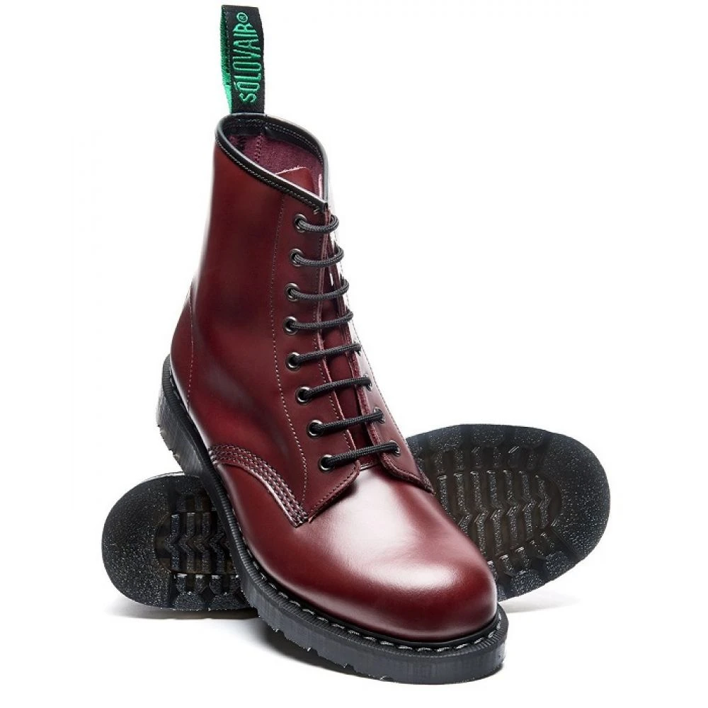 Solovair 8 Eye Derby Boot In Oxblood Hi-Shine 4 Solovair 8 Eye Derby Boot In Oxblood Hi-Shine - Image 2