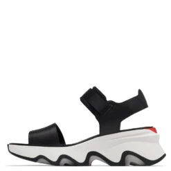 Sorel Women's Kinetic Y-Strap High Sandal In Black/White -Shoe Discount Store so 2030461010 2129 3 1100x